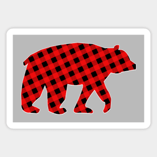 Buffalo Plaid Bear Magnet